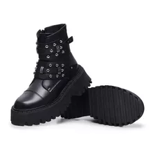 Bota Coturno Feminino Tratorado Com Spikes