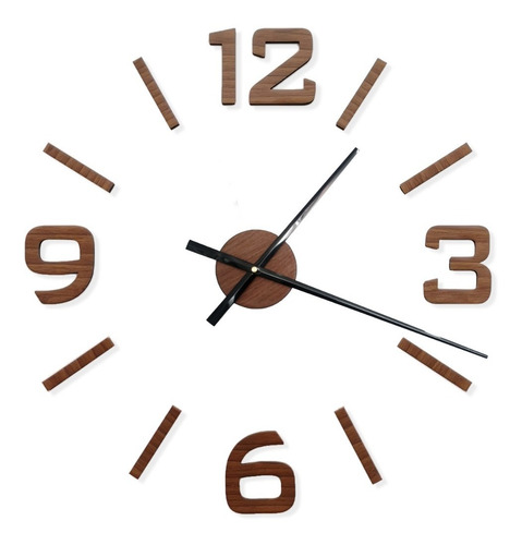 Reloj Adherible A La Pared Diámetro Ajustable Cafe Mod23