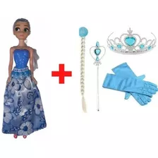 Conjunto Fantasia + Boneca Elsa Frozen Disney