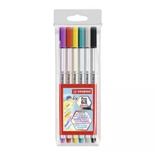 Caneta Stabilo Pen 68 Brush 06 Cores