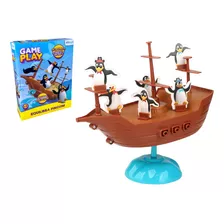 Jogo De Equilíbrio Navio Pirata De Brinquedo Com Pinguins