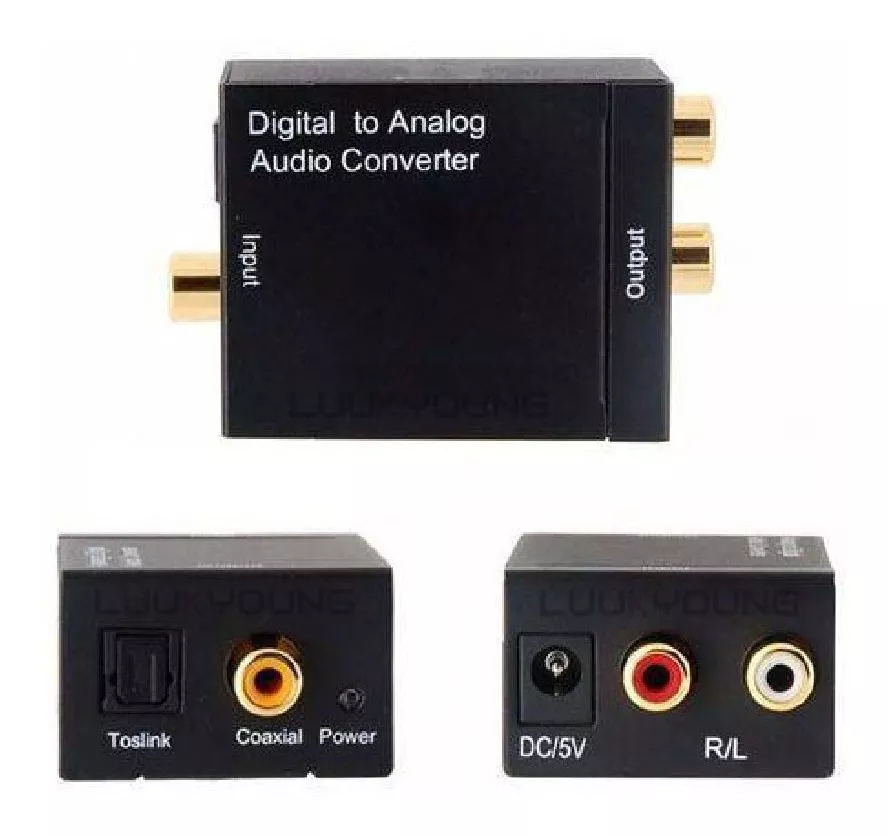 Conversor Audio Optico Digital Fibra Coaxial Rca Analógico