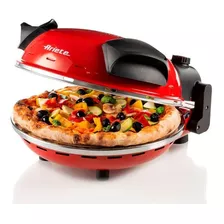 Forno De Pizza Focaccia Elétrico Bancada Vermelho Ariete By Delonghi Rápido 4 Min 127v Italiano 1200w 400ºc