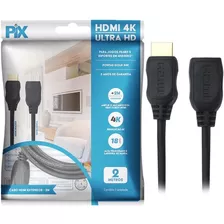 Cabo Extensor Hdmi 2 Metros Emenda 4k 2.0 Fêmea X Macho 2m