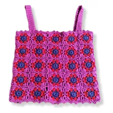 Top Flores Crochet Talle S