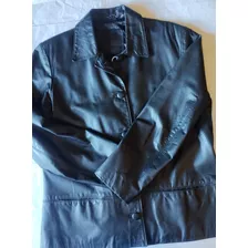 Campera De Cuero Negro Marca Fortín