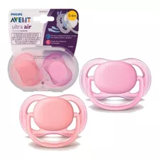 Chupeta Ultra Air Dupla Rosa E Laranja 6m+ Menina Avent