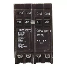 Interruptor Cuádruple Eaton Bqc2402120, Uno De 2 Polos, 40 A