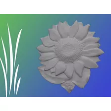 Placa Girasol Con Hoja Grande De Yeso Para Pintar