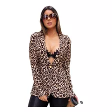 Blazer Maxxi Acinturado Em Bengaline Animal Print Moda Blog