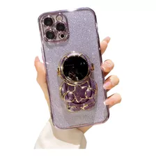 Funda Astronauta Con Glitter P/ iPhone Varios Modelos