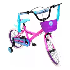 Bicicleta Niños Disney 7126 2023 R16 Frenos Herradura Color Rosa Con Ruedas De Entrenamiento 