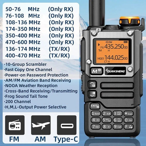 2 Pz. Radio Walkie Talkie Quansheng Uv-k58 Con Banda Aerea Foto 2