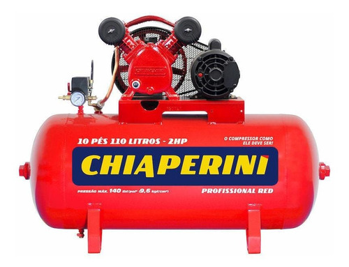 Compressor De Ar Elétrico Chiaperini Profissional Red 10/110 Red Monofásica Vermelho 127v/220v