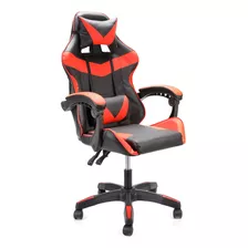 Silla De Escritorio Imback Ibk-g0001 Gamer Ergonómica Roja Con Tapizado De Cuero Sintético