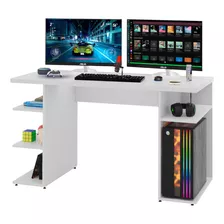 Mesa Para Computador Gamer Pc 1350mmx750mx600mm Netmobil Cor Branco