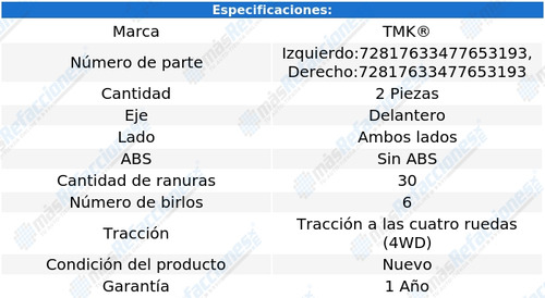 Par De Mazas Delanteras Montero V6 3.8l De 2003 A 2006 Tmk Foto 2