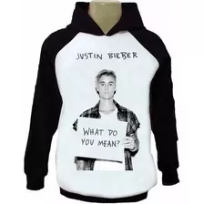 Moletom Raglan Justin Bieber Casaco Moleton What Do You Mean