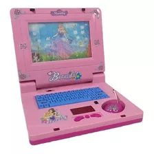 Notebook Menina Rosa Educativo Princesa Portátil Som E Luz