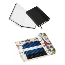 Set 28 Lápices Profesionales Artístico + Cuaderno Croquera 