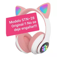 Auricular Bluetooth Orejas Gato Cat Ear Luz Led Stn-28