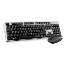 Kit Teclado Y Mouse Inalámbrico Ghia Gt2000 Negro Gris