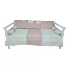 Kit Cama Babá Bicama 6 Peças Quarto Bebê Laço Pérola Rosê 