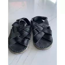 Sandalias O Franciscanas Niño Grisino De Cuero Negras T 31