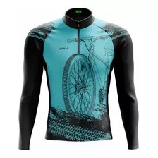 Camisa Ciclista Mtb Manga Longa Masculina Camiseta Pedalar