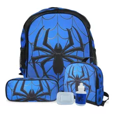 Kit Escolar Mochila Infantil De Costas Tam M Spider