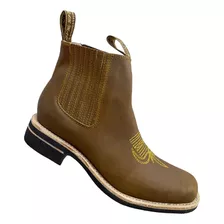 Bota Botín Vaqueras Piel Res Para Hombre Rodeo Bamar