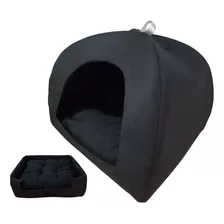 Cama Pet 2x1 Casinha Cabana Toca Iglu Almofada Cães Gato G