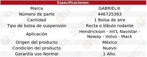 Bolsa Aire Suspensin Para Navistar-neway-volvo-mack Gabriel Foto 2