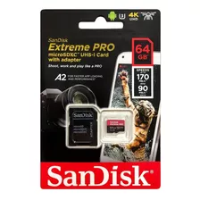 Cartão Micro Sd Sandisk Extreme Pro 64gb Original Lacrado 