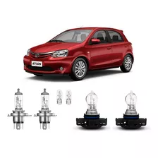 Kit 4 Lampada Farol E Milha Etios Hatch 2013 A 2019 H4 H16