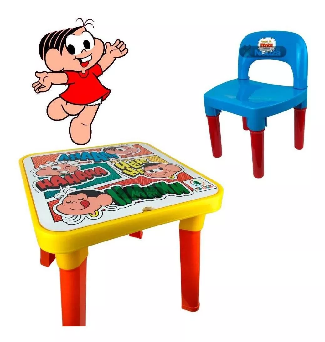 Mesinha Monica Infantil Educativa Com Cadeira E 01 Boneca