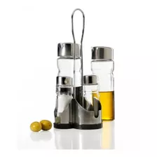 Set Alcuza Aceitero Salero Limón Vinagre Pimienta Botellas