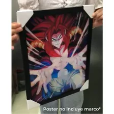 Poster 3d Lenticular Goku Y Vegeta Fase 4 - Dragon Ball Gt