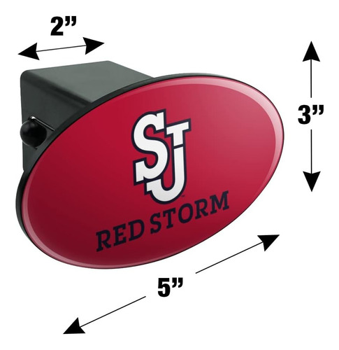 St. John's University Red Storm Logo Oval Tow Hitch Cover Tr Foto 3