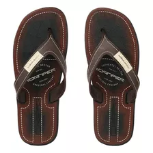 Chinelo Masculino Básico Tradicional Café Com Tiras Largas