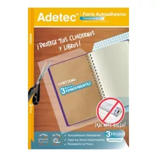 Pack 3 Forros Adhesivo Transparente Libro Cuaderno Adetec