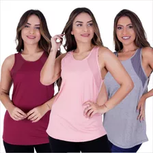 Blusa De Academia Feminina Fitness Kit Com 3 Peças Lf009