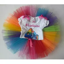 Vestido Niña Tutu My Little Pony Rainbow Dash Personalizado