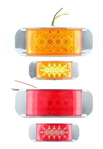 Plafon 16 Led Rectangular Con Estrobo Bisel Crom 12-24v F1 Foto 9