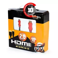 Kit Com 10 - Cabos Mini Hdmi Para Hdmi 2.0 C/ 10 Metros