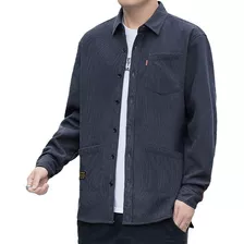 Camisa Manga Larga Ropa De Trabajo Chaqueta Casual Hombre