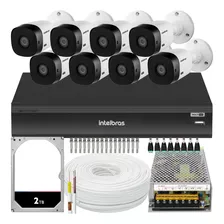 Kit Cftv 8 Cameras Full Hd Vhl 1220 Dvr Intelbras 3008-c 2tb