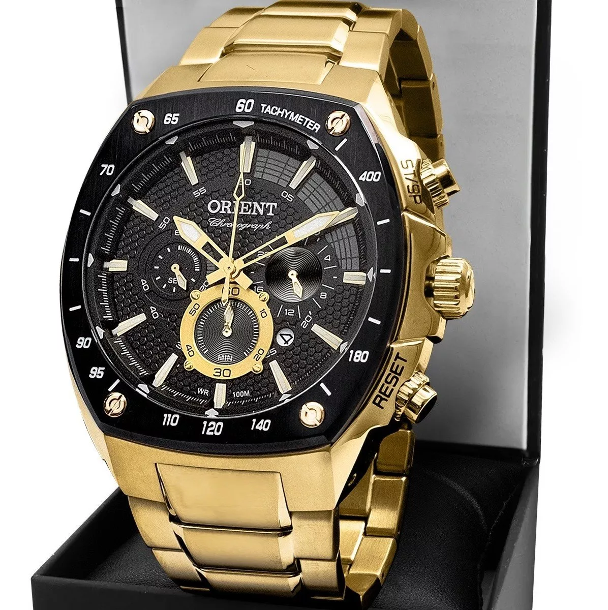 Relógio Orient Masculino Dourado A Prova D'água 100 Metros