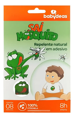 Repelente Natural Adesivo Sai Mosquito Original - Kit Com 3 Verde Sapo