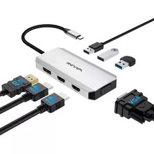 Adaptador Usb C A Hdmi Dual 4k 60 Hz, Estación De Acoplamien